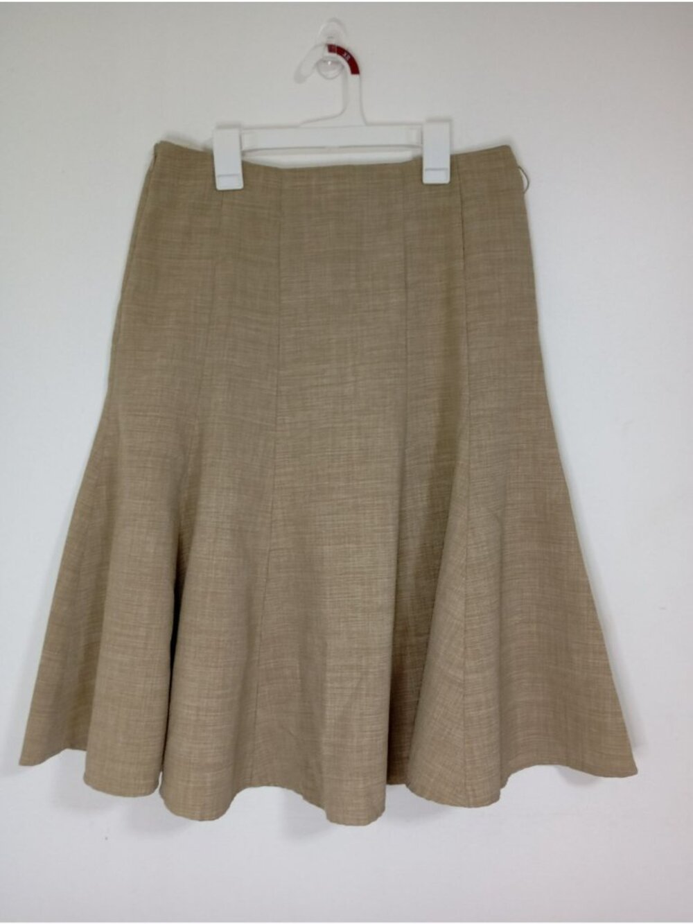 Cato Tan Flared Skirt Size 8 Side Zipper Lightweight Casual Office